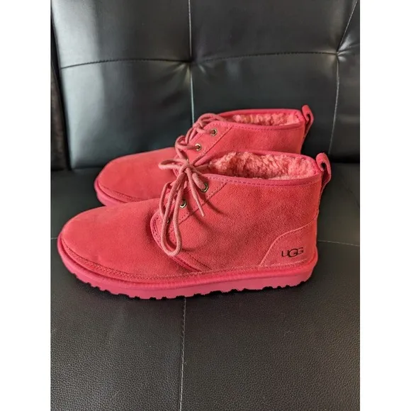 UGG Neumel Men's Red Suede Shearling Low Chukka Ankle Boots Style 3236 Size‎ 11