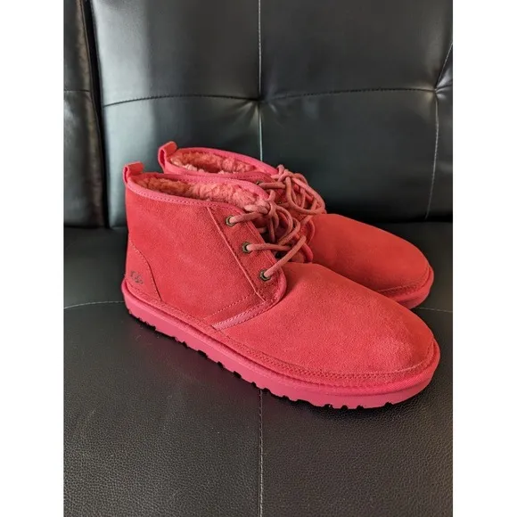 UGG Neumel Men's Red Suede Shearling Low Chukka Ankle Boots Style 3236 Size‎ 11