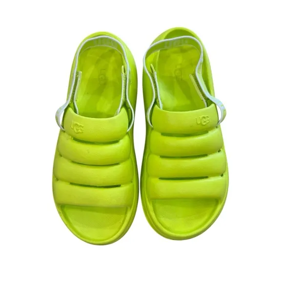 UGG Sport YEAH Lime Green Sandals Youth 6