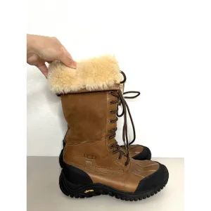 UGG Women's Adirondack Boot Tall III Boot in Chestnut Size 9.5 Vibram Leather