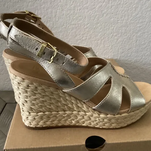 UGG® Women's Careena Ankle-Strap Espadrille Platform Wedge Sandals