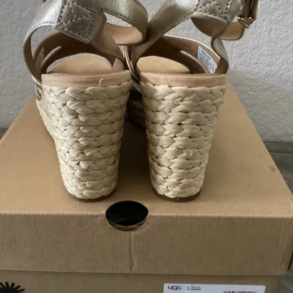 UGG® Women's Careena Ankle-Strap Espadrille Platform Wedge Sandals