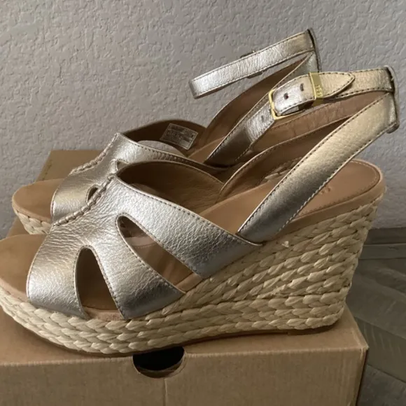 UGG® Women's Careena Ankle-Strap Espadrille Platform Wedge Sandals