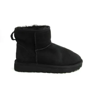 UGG Women's Classic Mini II Sheepskin Boots in Black Sz 6