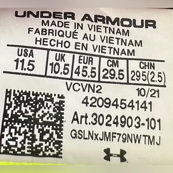 Under Armour Flow Velocity Men’s Running 11.5 Green/BlueWhite Preowned–Bluetooth