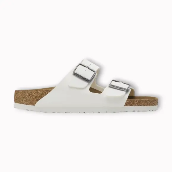 Unisex Birkenstock Arizona BS Slide Sandals, Birko Flor White. 0552681
