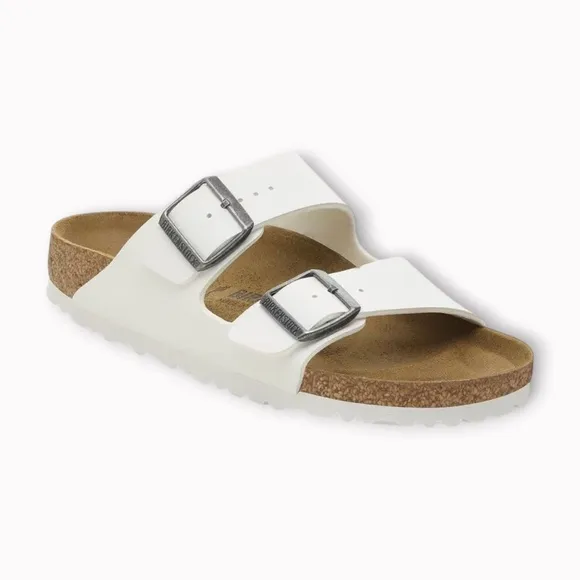 Unisex Birkenstock Arizona BS Slide Sandals, Birko Flor White. 0552681