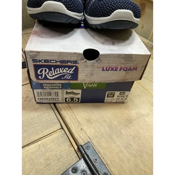 Us6.5 Skechers Womens Reggae Fest 2.0 Happy Getaway Navy Sport Sandals Sneakers