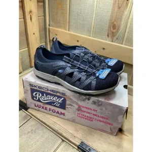 Us6.5 Skechers Womens Reggae Fest 2.0 Happy Getaway Navy Sport Sandals Sneakers
