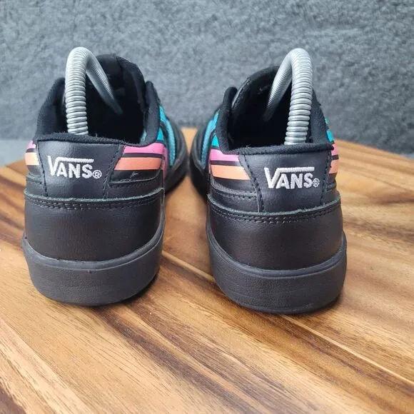 Vans Black Leather Lowland CC Fader Skater Shoes Womens Size 8 Mens 6.5 Low Tops