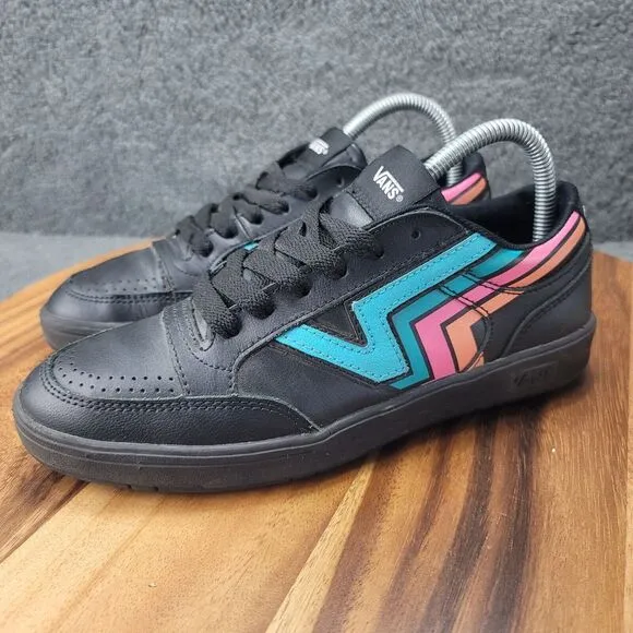 Vans Black Leather Lowland CC Fader Skater Shoes Womens Size 8 Mens 6.5 Low Tops