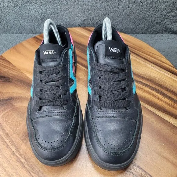Vans Black Leather Lowland CC Fader Skater Shoes Womens Size 8 Mens 6.5 Low Tops
