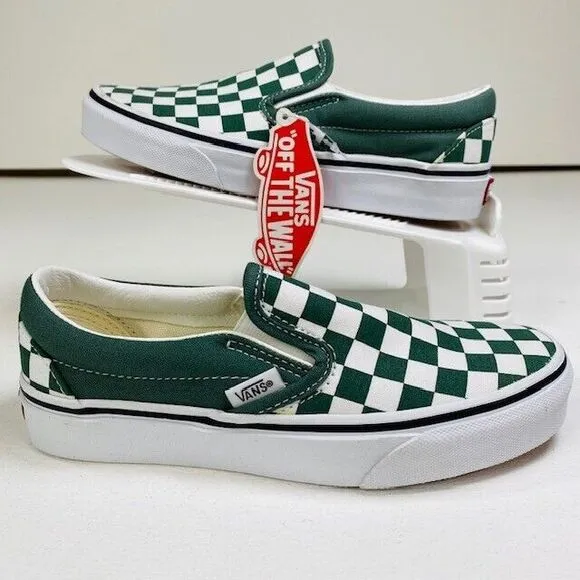 Vans Classic Slip-On Color‎ Theory Checkerboard Green Sneakers 2024 M 3.5 W 5