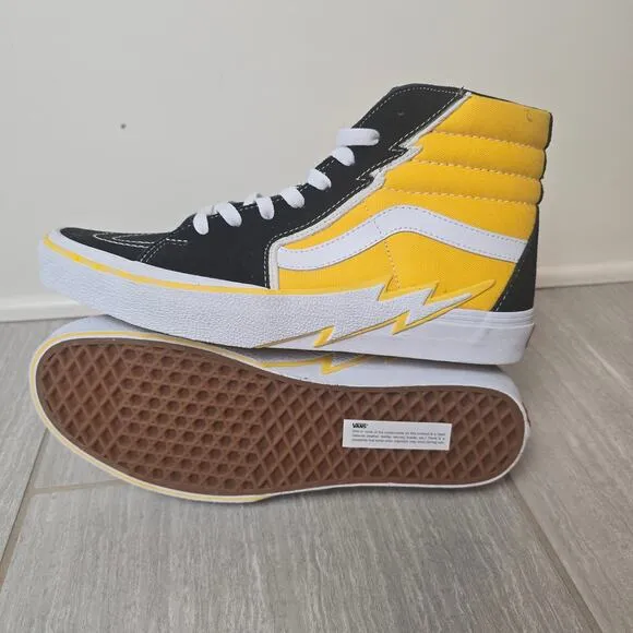 Vans Off The Wall mens size 9 van sk8 hi bolt freesia/black-true white NWOB