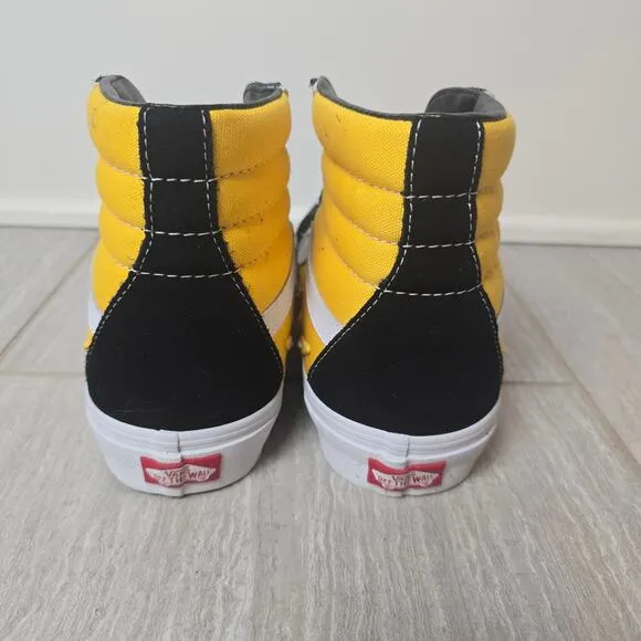 Vans Off The Wall mens size 9 van sk8 hi bolt freesia/black-true white NWOB