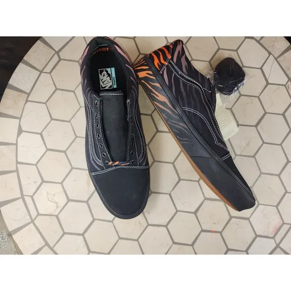 Vans Old School Discovery Project Cat Tiger Shoes Mens Sizes 11.5 Stripes Orange