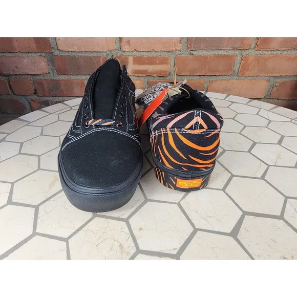 Vans Old School Discovery Project Cat Tiger Shoes Mens Sizes 11.5 Stripes Orange