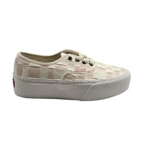 Vans Woven Check Authentic Stackform Platform Women Pink Sneakers Shoes Size 7.5
