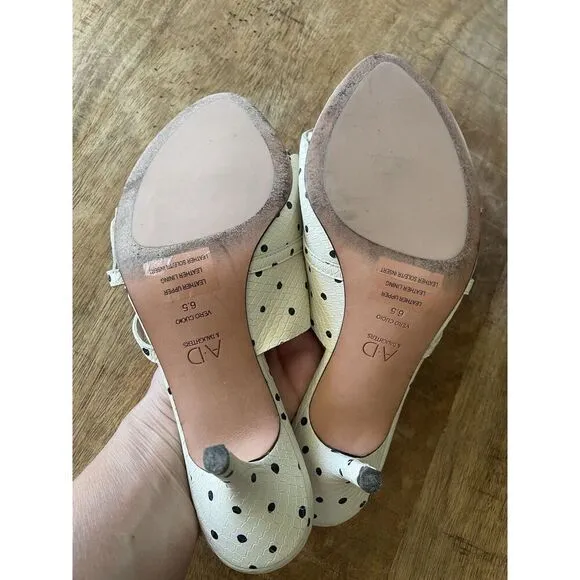Vero Cuoio, A D Daughters Cream /Black Genuine Leather  Women’s Size6.5 Sandals
