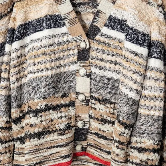 Veronica Beard Women’s Cicely Cardigan Sweater Puff Sleeve Button Up Size XL