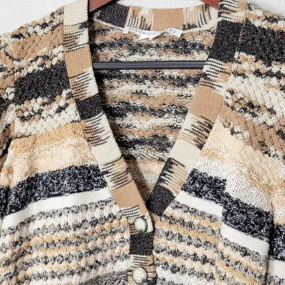 Veronica Beard Women’s Cicely Cardigan Sweater Puff Sleeve Button Up Size XL