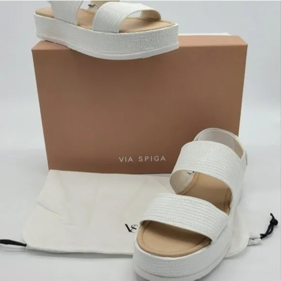 VIA SPIGA Gabuorey Blanc wide strap sandals Size 10