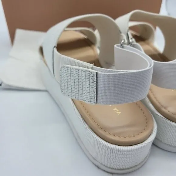 VIA SPIGA Gabuorey Blanc wide strap sandals Size 10