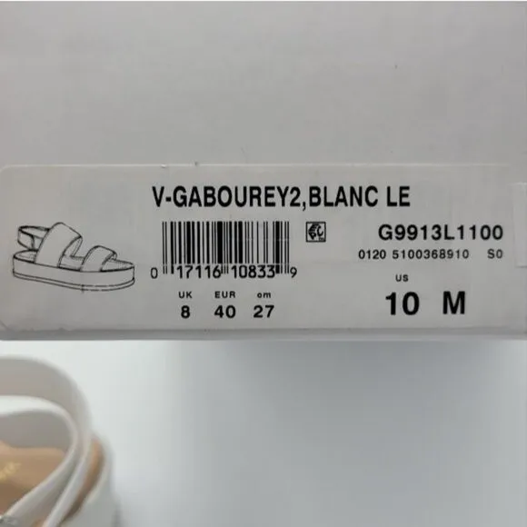 VIA SPIGA Gabuorey Blanc wide strap sandals Size 10