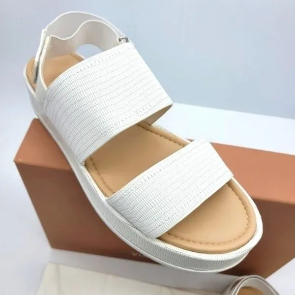 VIA SPIGA Gabuorey Blanc wide strap sandals Size 10