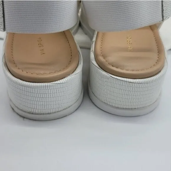 VIA SPIGA Gabuorey Blanc wide strap sandals Size 10