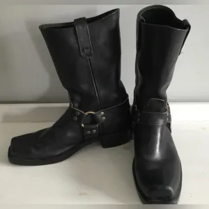 Vibram Biker Boots, 98 Snoot Toe, Black Leather, Men’s sz 14 US, 48 EU