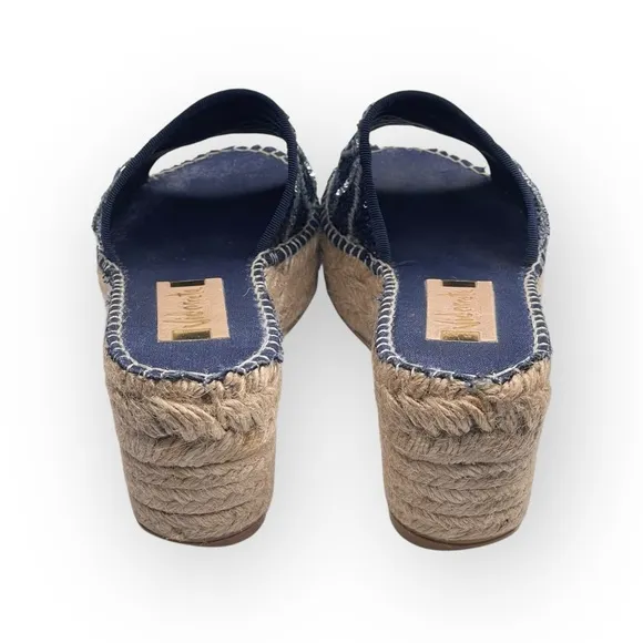 Vidorretta ☀︎︎ Handmade Starburst Sequin Platform Espadrille Sandals ☀︎︎ Navy 37