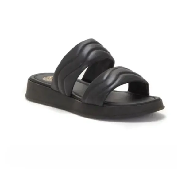 Vince Camuto Black Open Toe Sandals with‎ Thick Sole and Padded Straps
