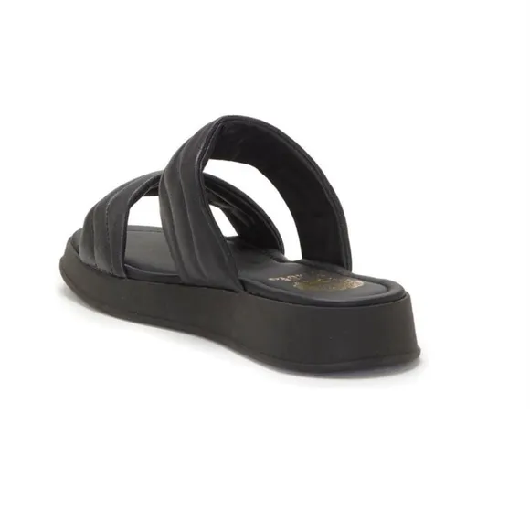 Vince Camuto Black Open Toe Sandals with‎ Thick Sole and Padded Straps