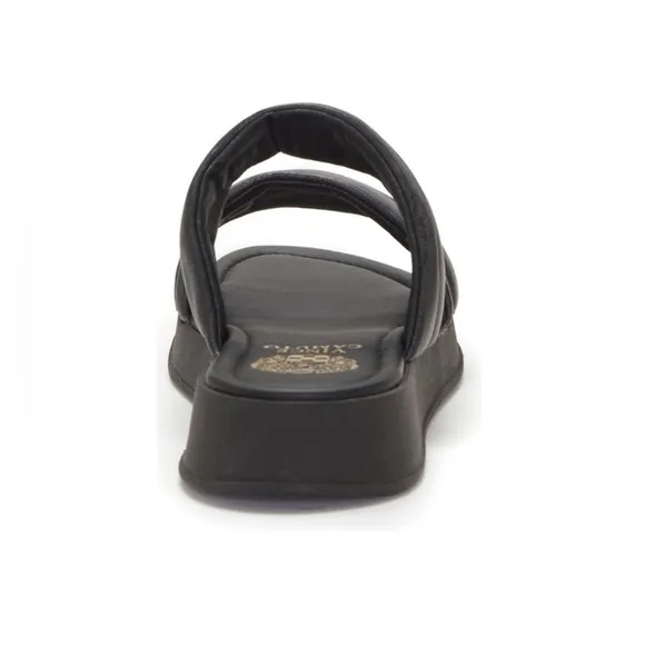 Vince Camuto Black Open Toe Sandals with‎ Thick Sole and Padded Straps