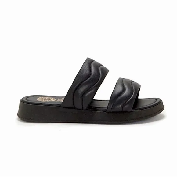 Vince Camuto Black Open Toe Sandals with‎ Thick Sole and Padded Straps