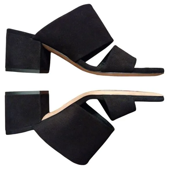 Vince 'Charleen' Suede Block Heel Open Toe Sandals, Size 8, Black