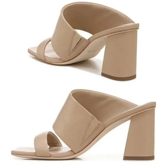Vince Nessia Heeled Slide Sandal - 7.5 M - Cappuccino