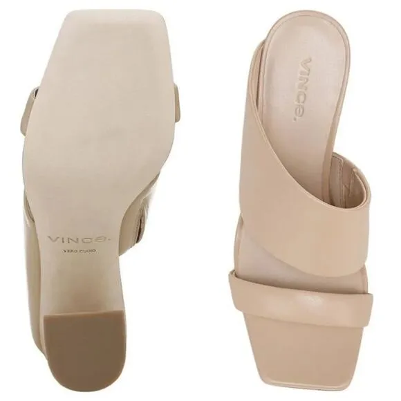 Vince Nessia Heeled Slide Sandal - 7.5 M - Cappuccino