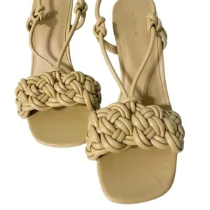 Vince Quenelle Braided Heel Tan Sandals