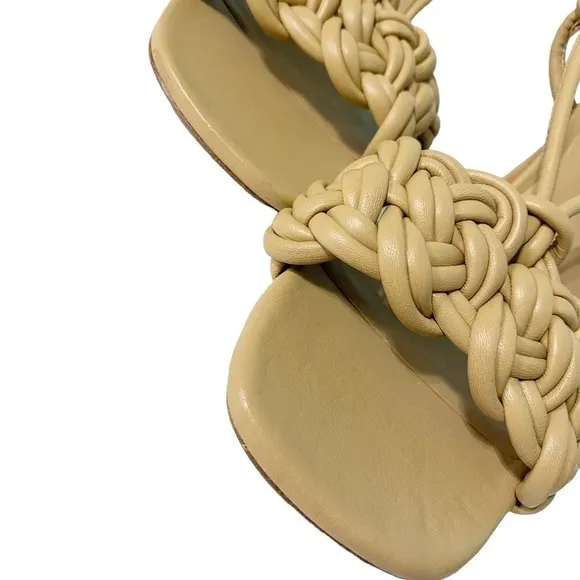 Vince Quenelle Braided Heel Tan Sandals