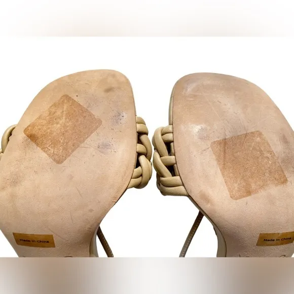 Vince Quenelle Braided Heel Tan Sandals
