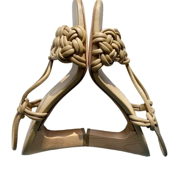 Vince Quenelle Braided Heel Tan Sandals