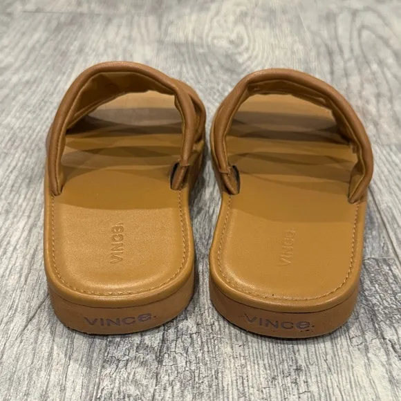 Vince tan Oriole-B Double-Strap Slides sandals