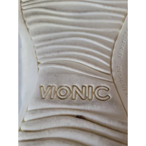 Vionic Jeanne Sandals Ivory Womens Size 9 Wide Braided Slide Hook &amp; Loop