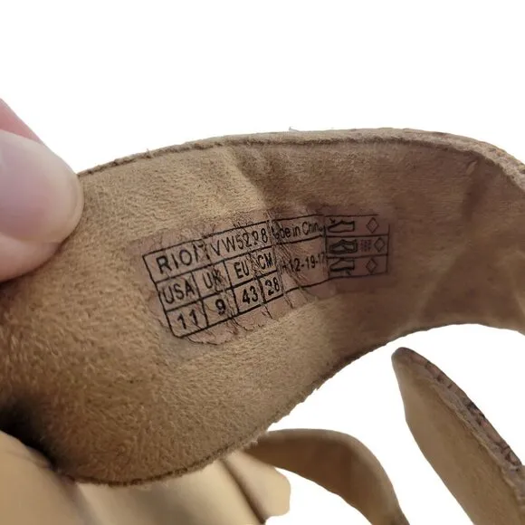 Vionic Women's Pacific Rio Strappy Slide Sandals Gold Cork Size 11