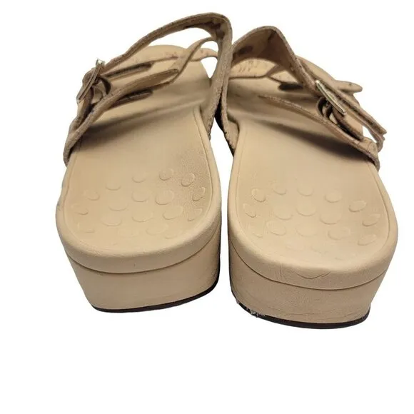 Vionic Women's Pacific Rio Strappy Slide Sandals Gold Cork Size 11