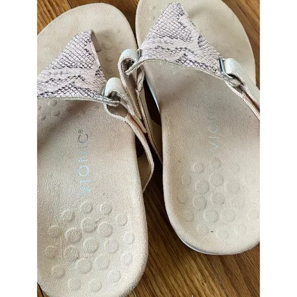 Vionic women’s rest wanda pink t-strap sandals size 6 wide