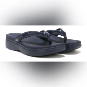 Vionic Women's Sunrise High Tide II Toe-Post Platform Sandal Navy Blue Size 11