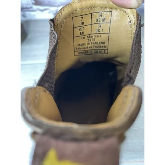 VTG Dr. Martens 2976 Chelsea Brown Leather Crazy Horse Boots Women Sz 9M US/41EU